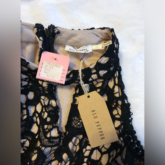 NWT Blu Pepper Women’s Lace Mini Formal Dress - Picture 3 of 16